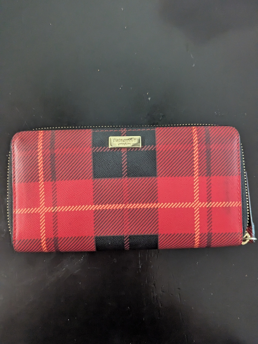Red Plaid Zip Wallet - Kate Spade?